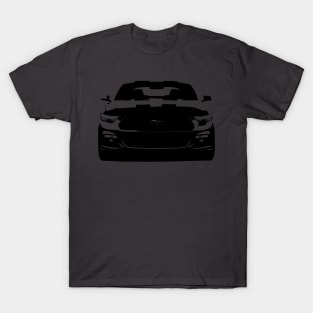Mustang 5.0 Black 2016 Front View T-Shirt